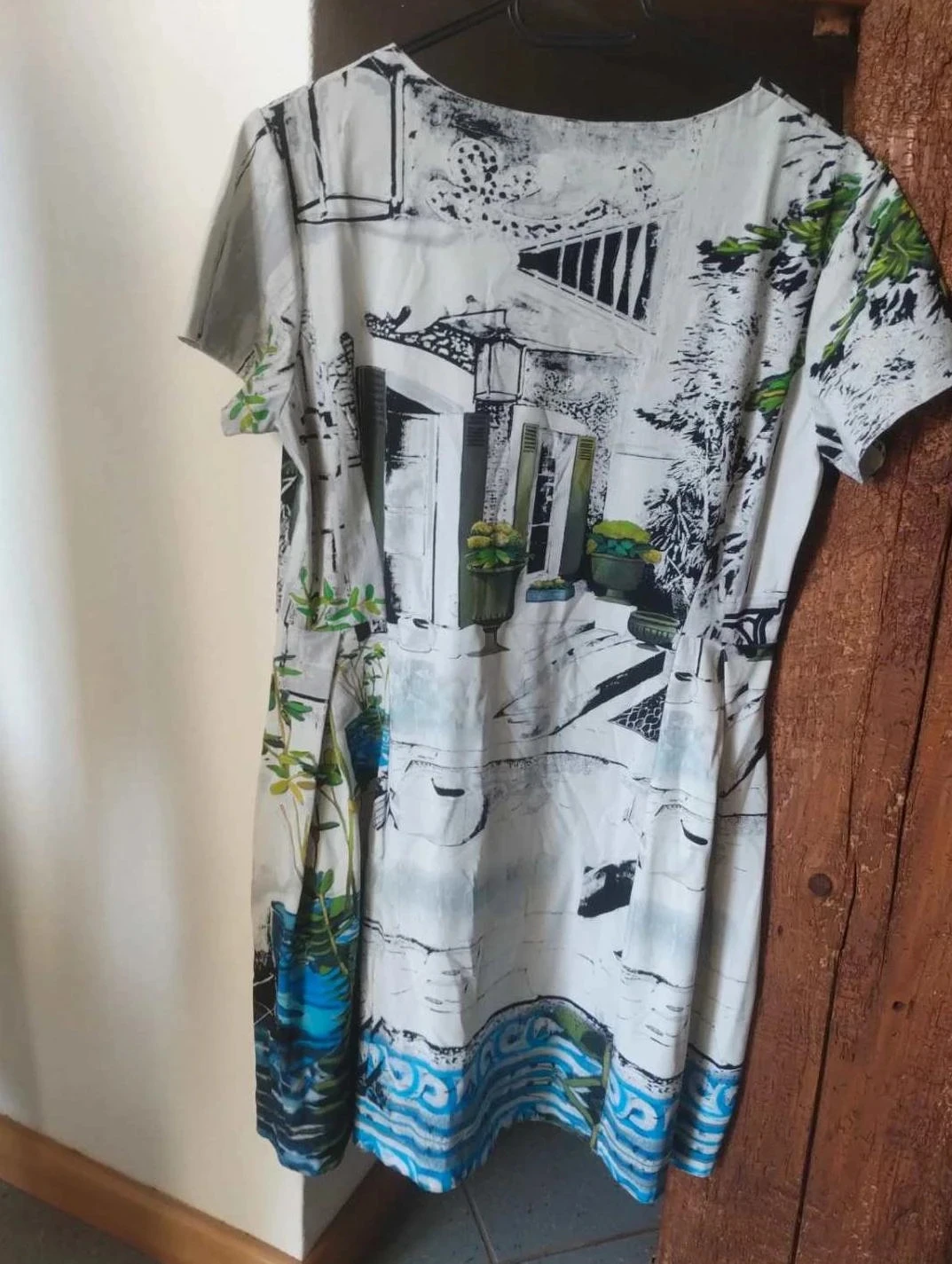 White window-patterned dress, Aventure des toiles, Size 42 – photo 3